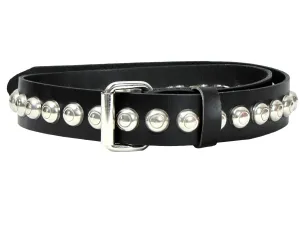 DS213 - 1 1/2" Black Leather Belt w/ Dome Studs
