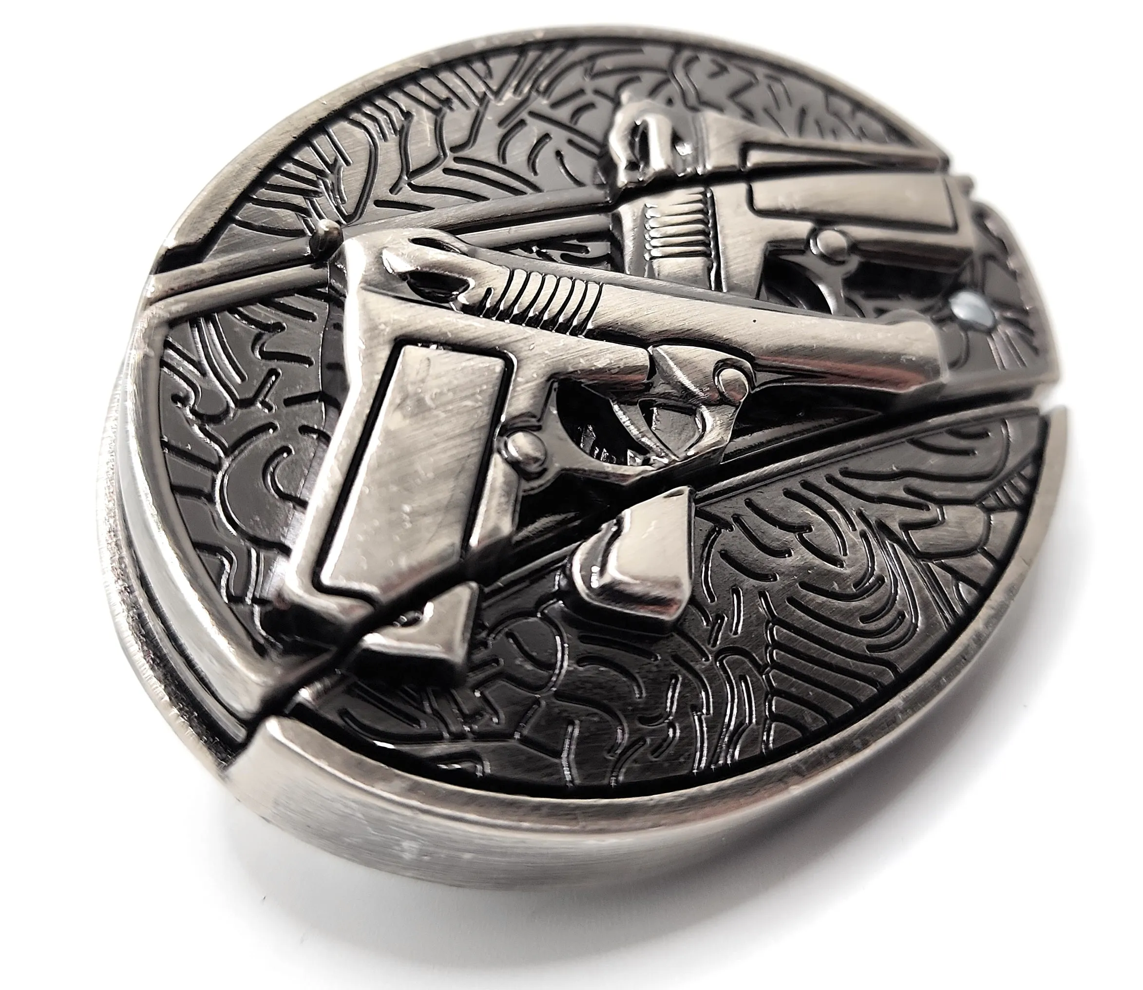 Dual 1911 Pistols Folding Knife Belt Buckle