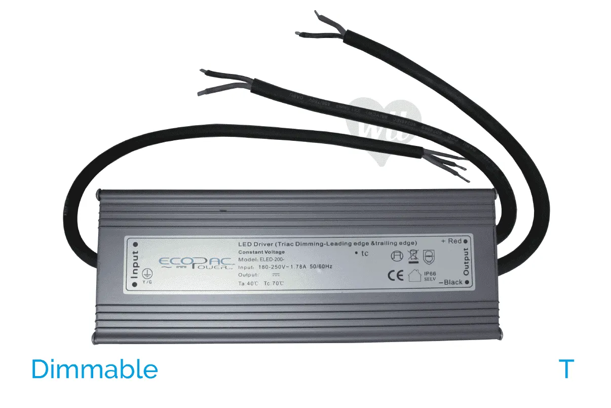 ELED-200-24T | 200w | 24v | 8A | Ecopac Triac PSU