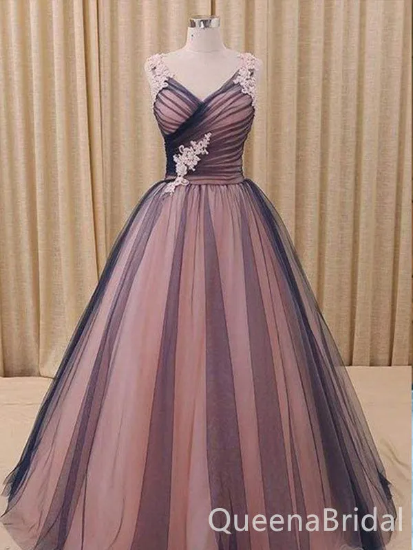 Elegant Flower Embroidery A-line Evening Gown Long Evening Party Prom Dresses ,WGP1251