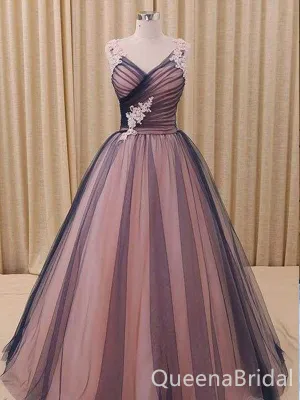 Elegant Flower Embroidery A-line Evening Gown Long Evening Party Prom Dresses ,WGP1251