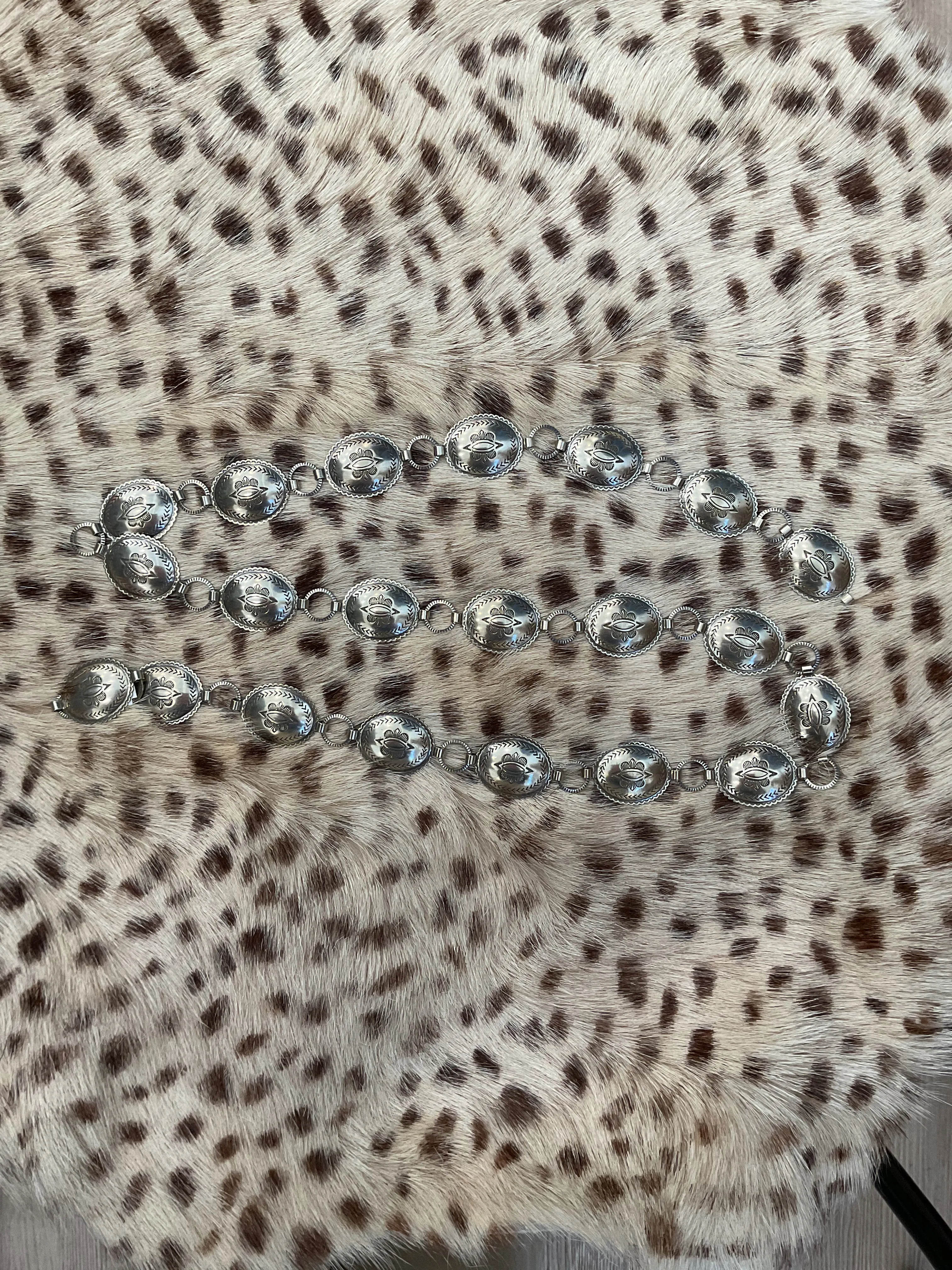 Elevated Oval Concho Silver Belt