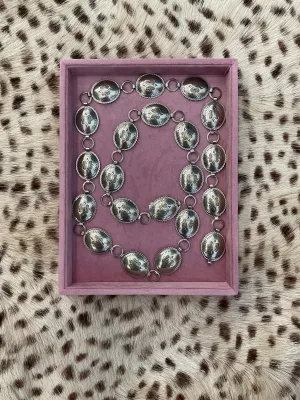 Elevated Oval Concho Silver Belt