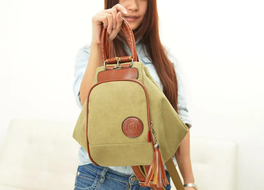 Emery - Vegan Womens Vintage Canvas Backpack