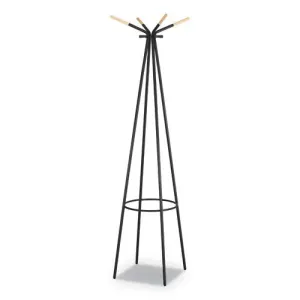 ESSAF4256BL - FAMILY COAT RACK, 16 1-2" X 16 1-2" X 72 3-4", 4 GARMENTS, BLACK