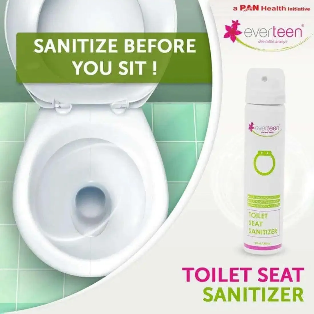 everteen Instant Toilet Seat Sanitizer Spray For Women - 90ml