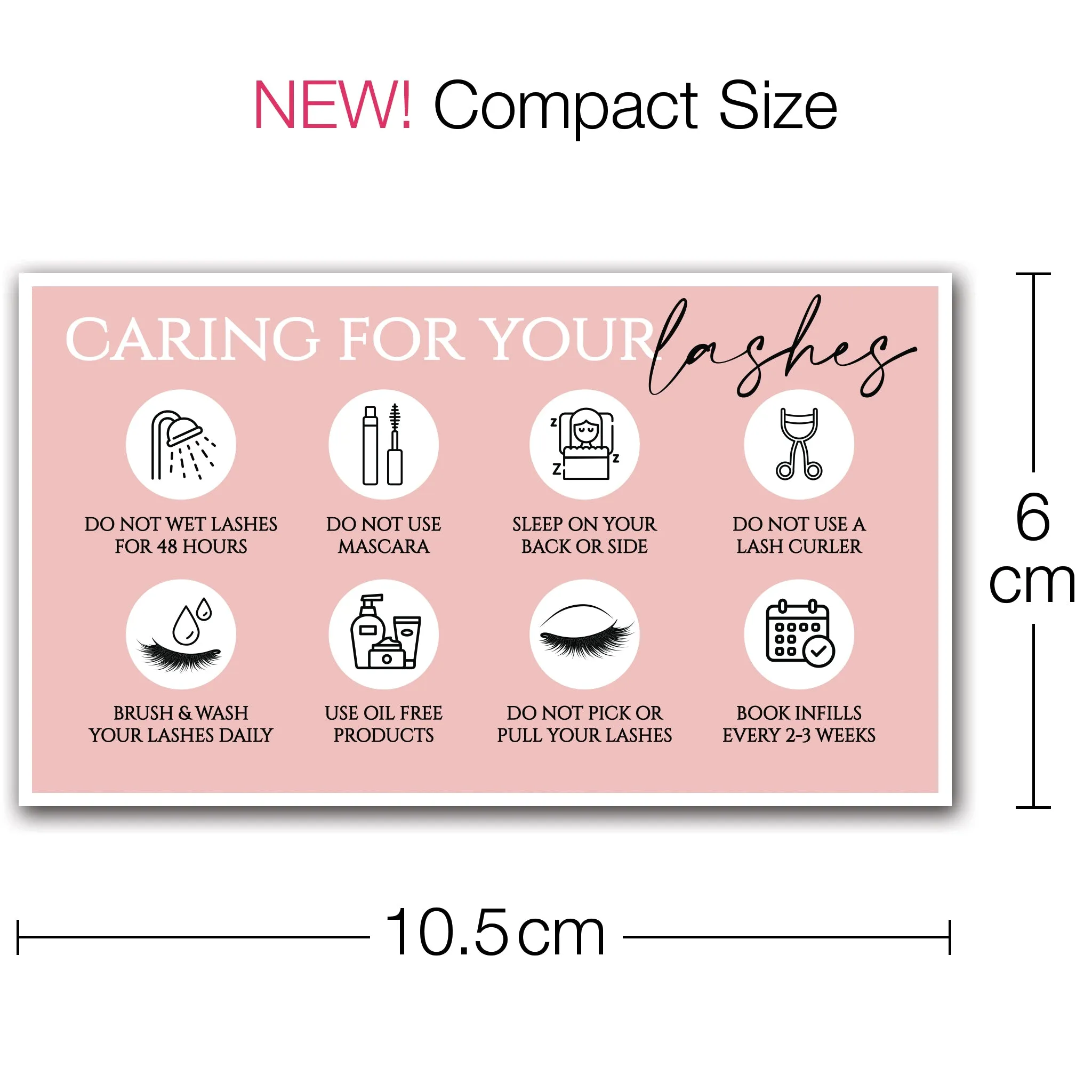 Eyelash Extension Aftercare Cards