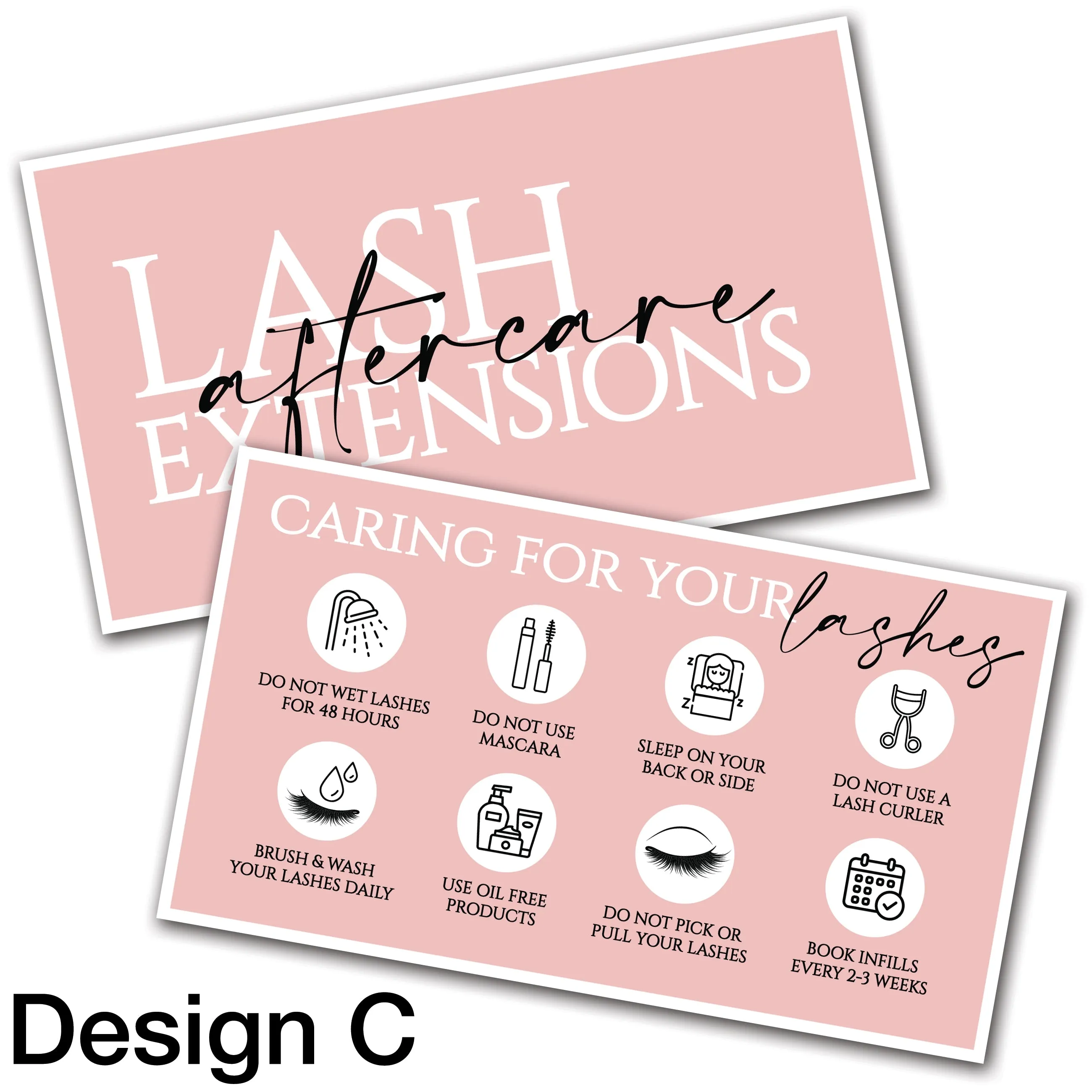 Eyelash Extension Aftercare Cards