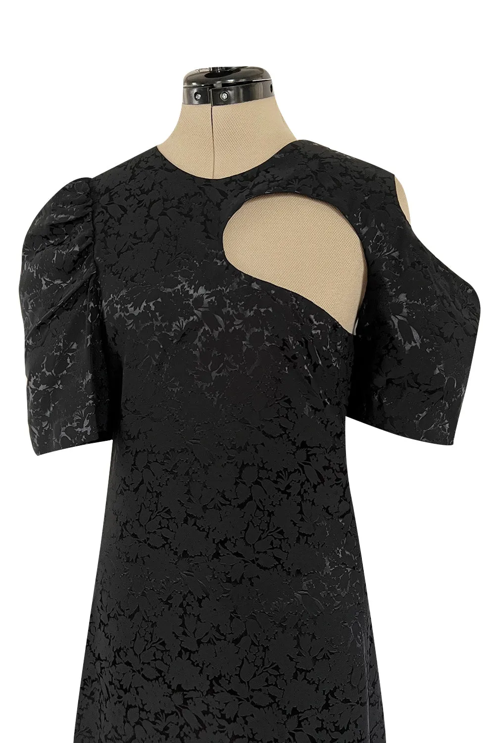 Fabulous Resort 2017 Celine by Phoebe Philo Cut Out Black on Black Floral Print Dress