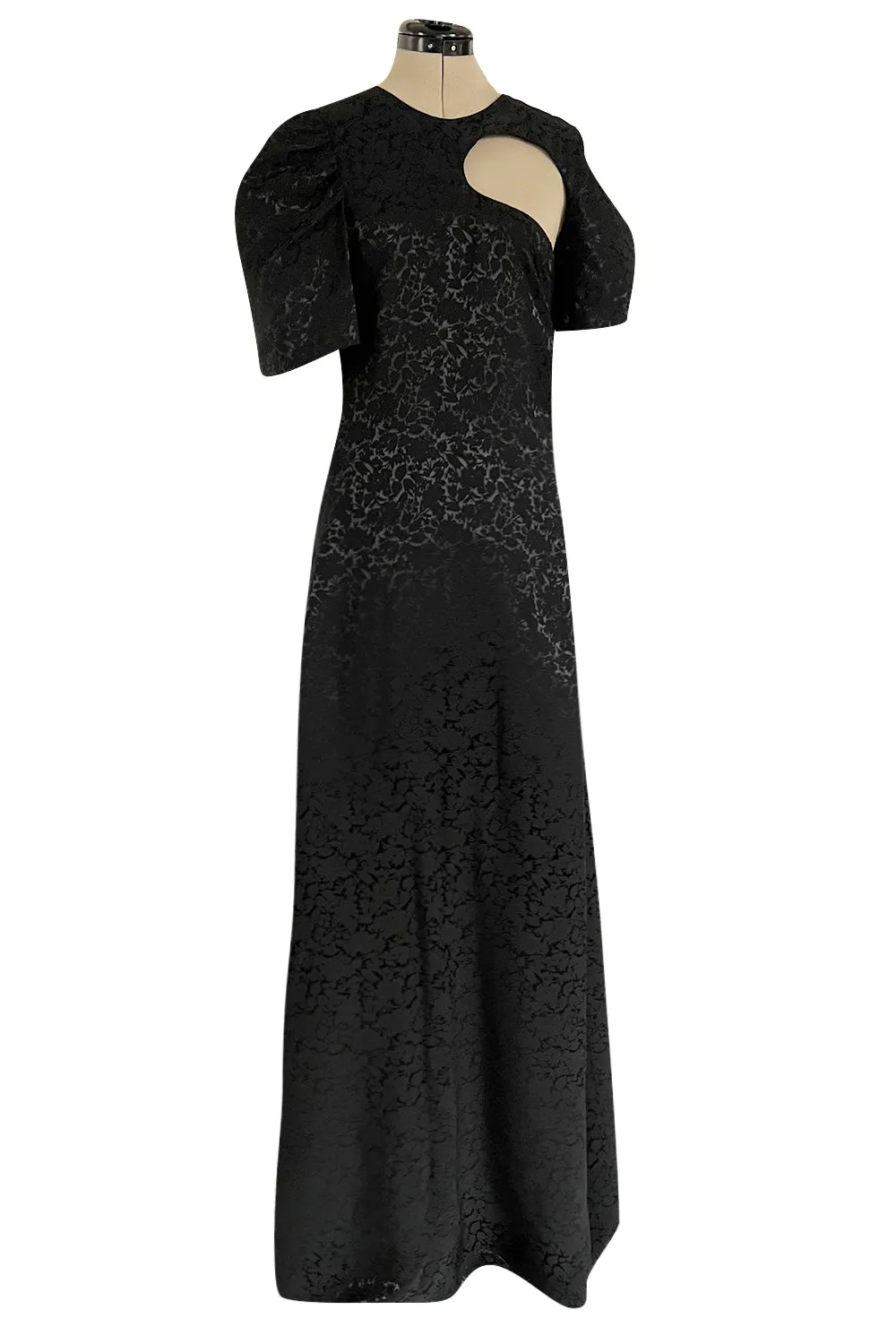 Fabulous Resort 2017 Celine by Phoebe Philo Cut Out Black on Black Floral Print Dress