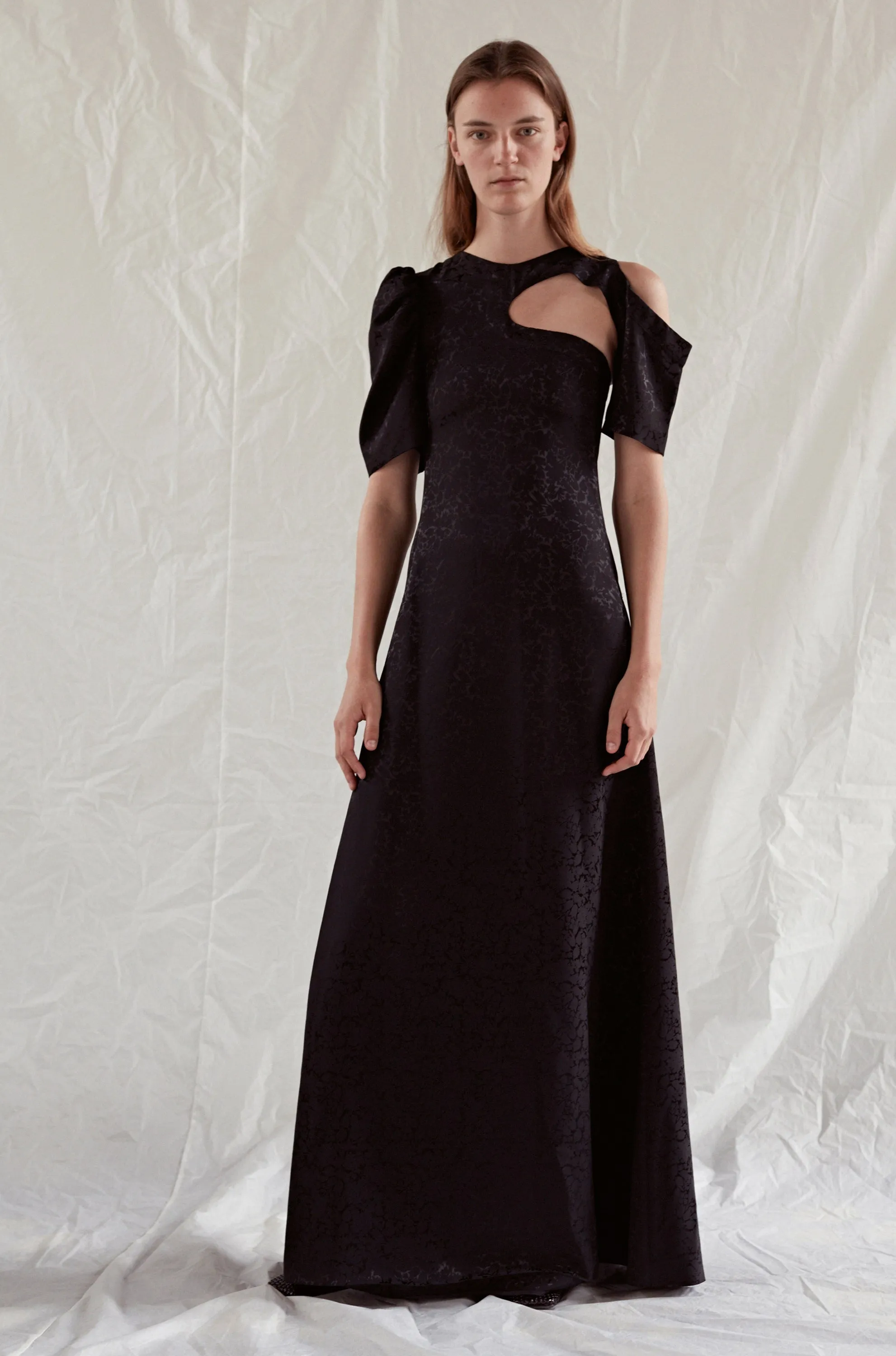 Fabulous Resort 2017 Celine by Phoebe Philo Cut Out Black on Black Floral Print Dress