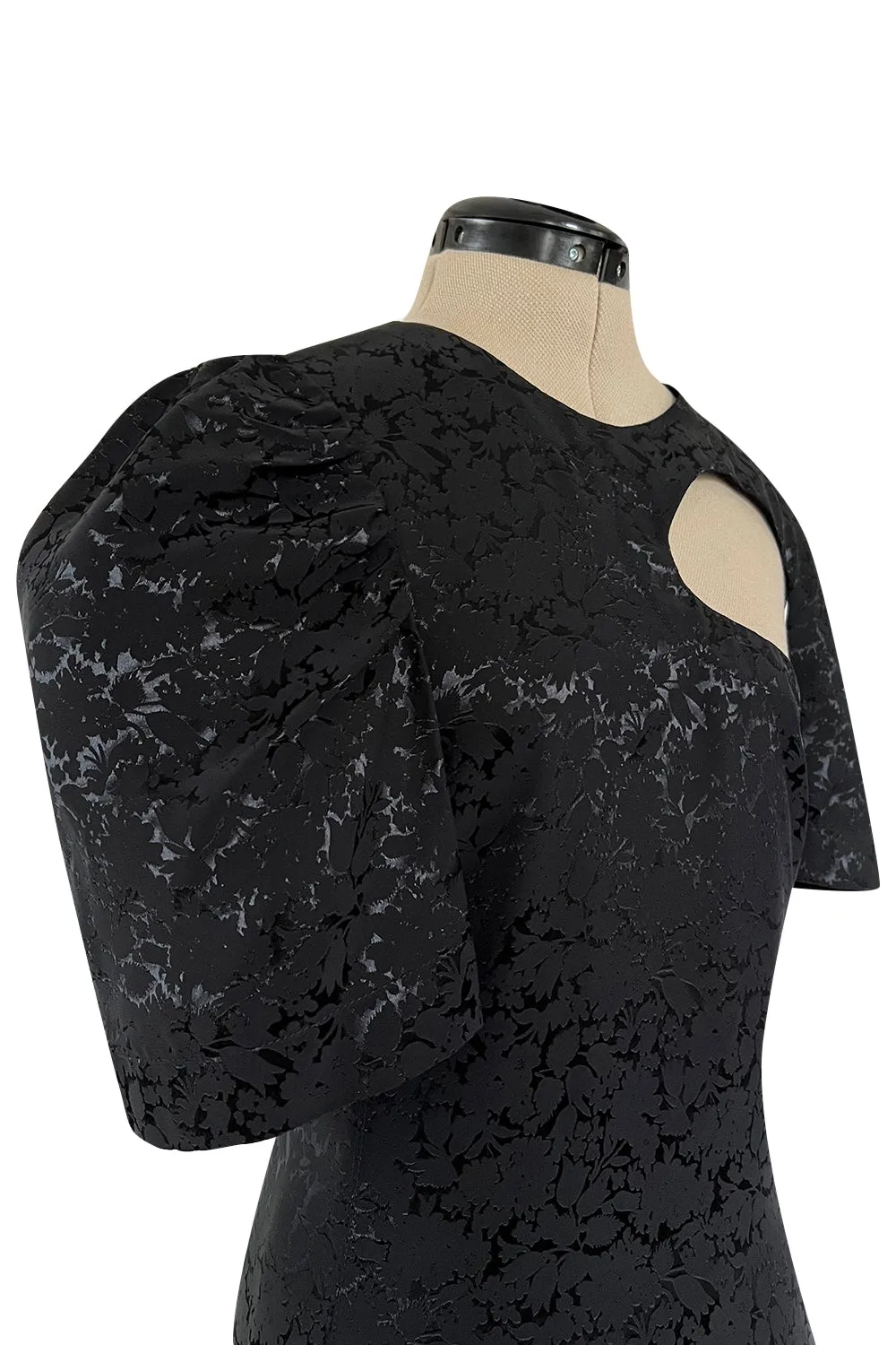 Fabulous Resort 2017 Celine by Phoebe Philo Cut Out Black on Black Floral Print Dress