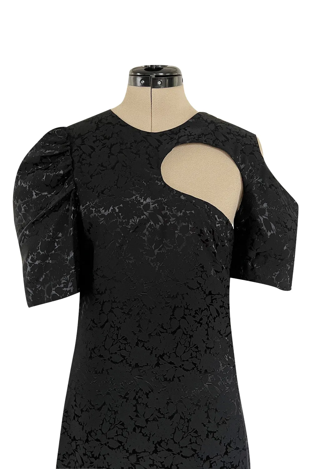 Fabulous Resort 2017 Celine by Phoebe Philo Cut Out Black on Black Floral Print Dress