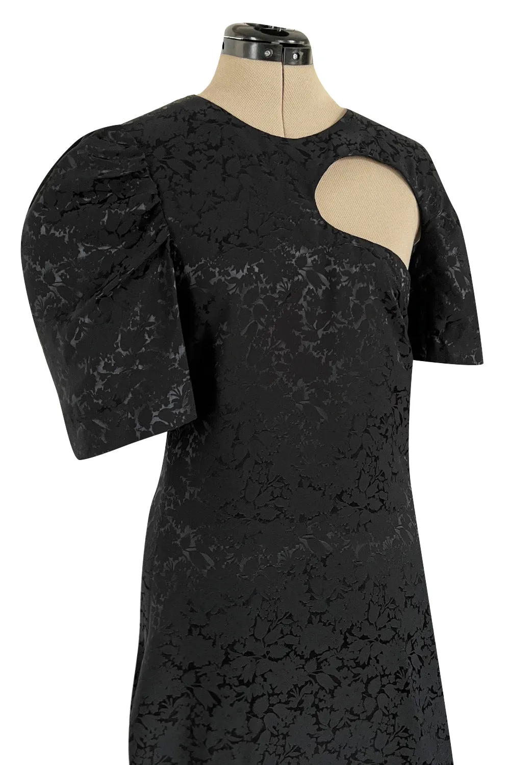 Fabulous Resort 2017 Celine by Phoebe Philo Cut Out Black on Black Floral Print Dress