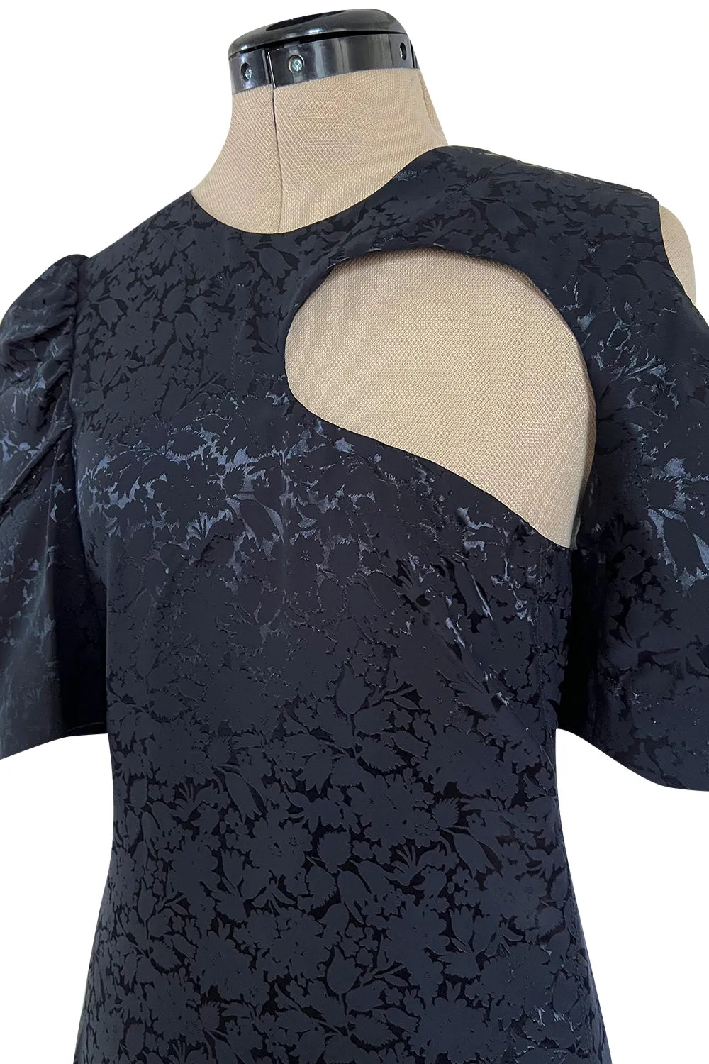 Fabulous Resort 2017 Celine by Phoebe Philo Cut Out Black on Black Floral Print Dress
