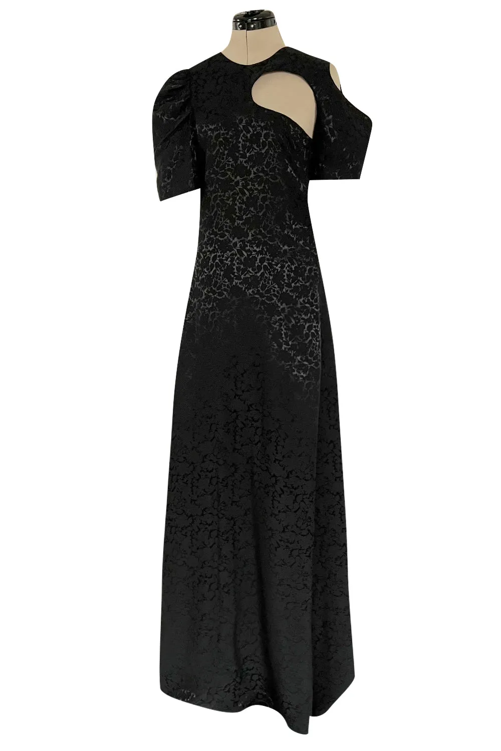 Fabulous Resort 2017 Celine by Phoebe Philo Cut Out Black on Black Floral Print Dress