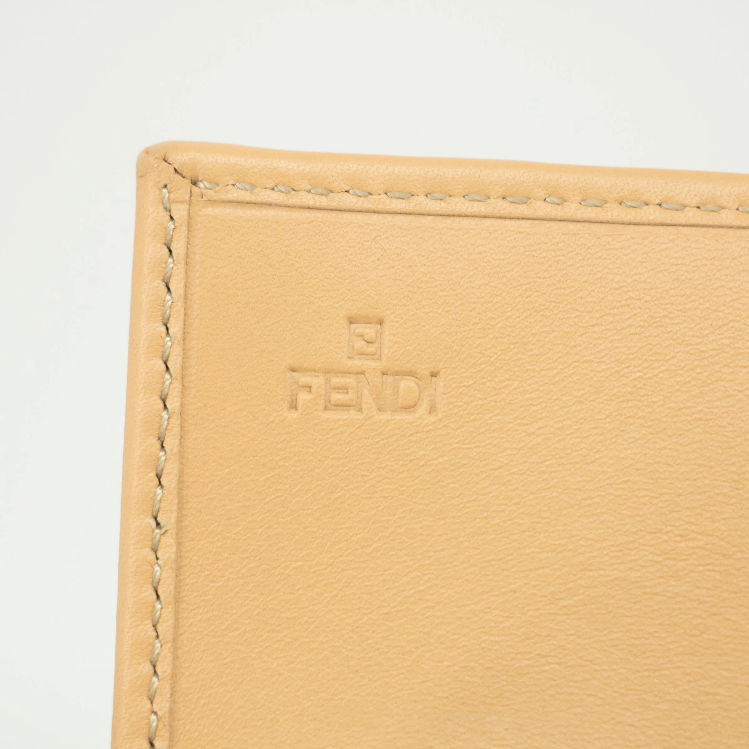 Fendi Beige Zucca Zucchino Mamma Canvas x Leather Long Wallet #2374