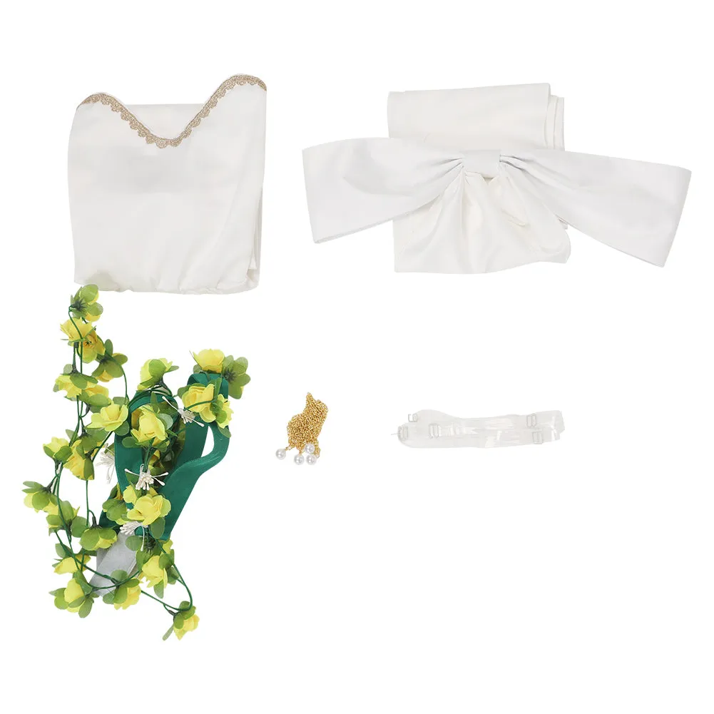 Final Fantasy VII Aerith Gainsborough THE FIRST TAKE White Gown Dress Cosplay Costume Outfits Halloween Carnival Suit