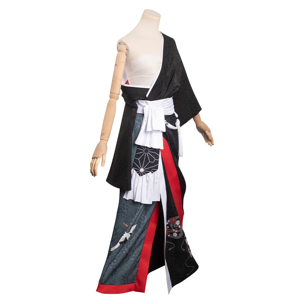 Final Fantasy XIV Night Crane Kimono Outfits Cosplay Costume Halloween Carnival Suit