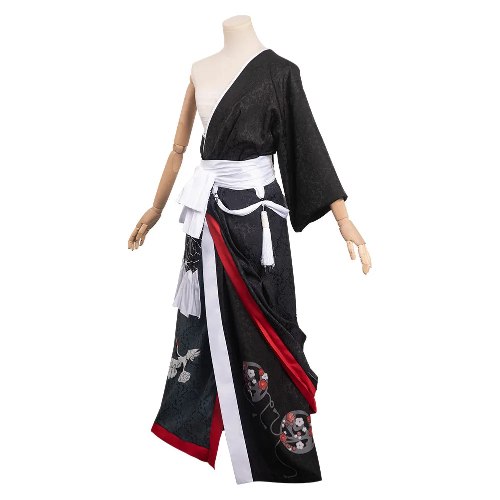 Final Fantasy XIV Night Crane Kimono Outfits Cosplay Costume Halloween Carnival Suit