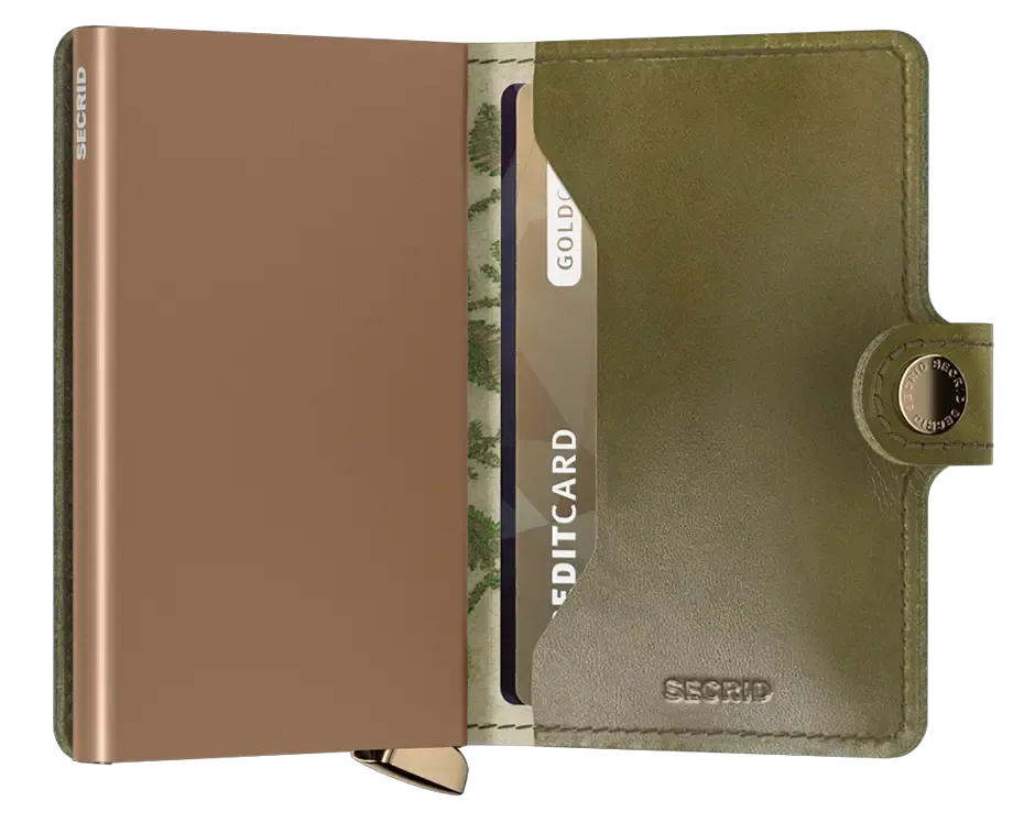 Floral Stitch Mini Wallet in Olive