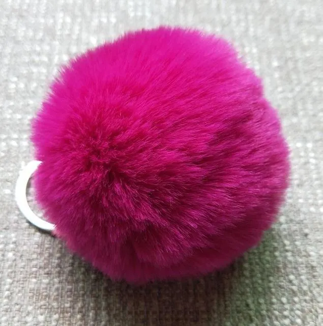 Fluffy Charming Women's Pompom Chain Keyholder