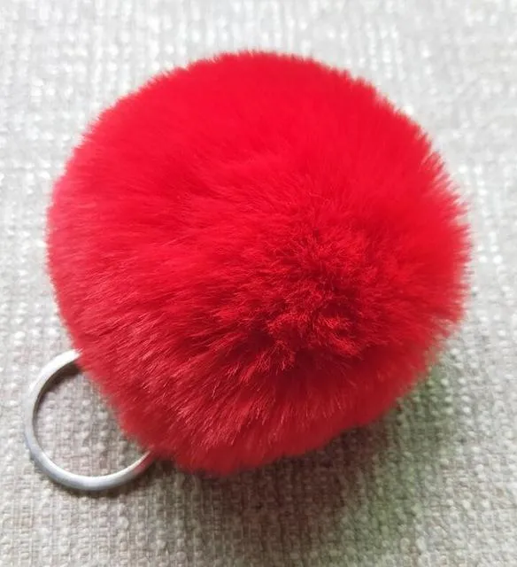 Fluffy Charming Women's Pompom Chain Keyholder