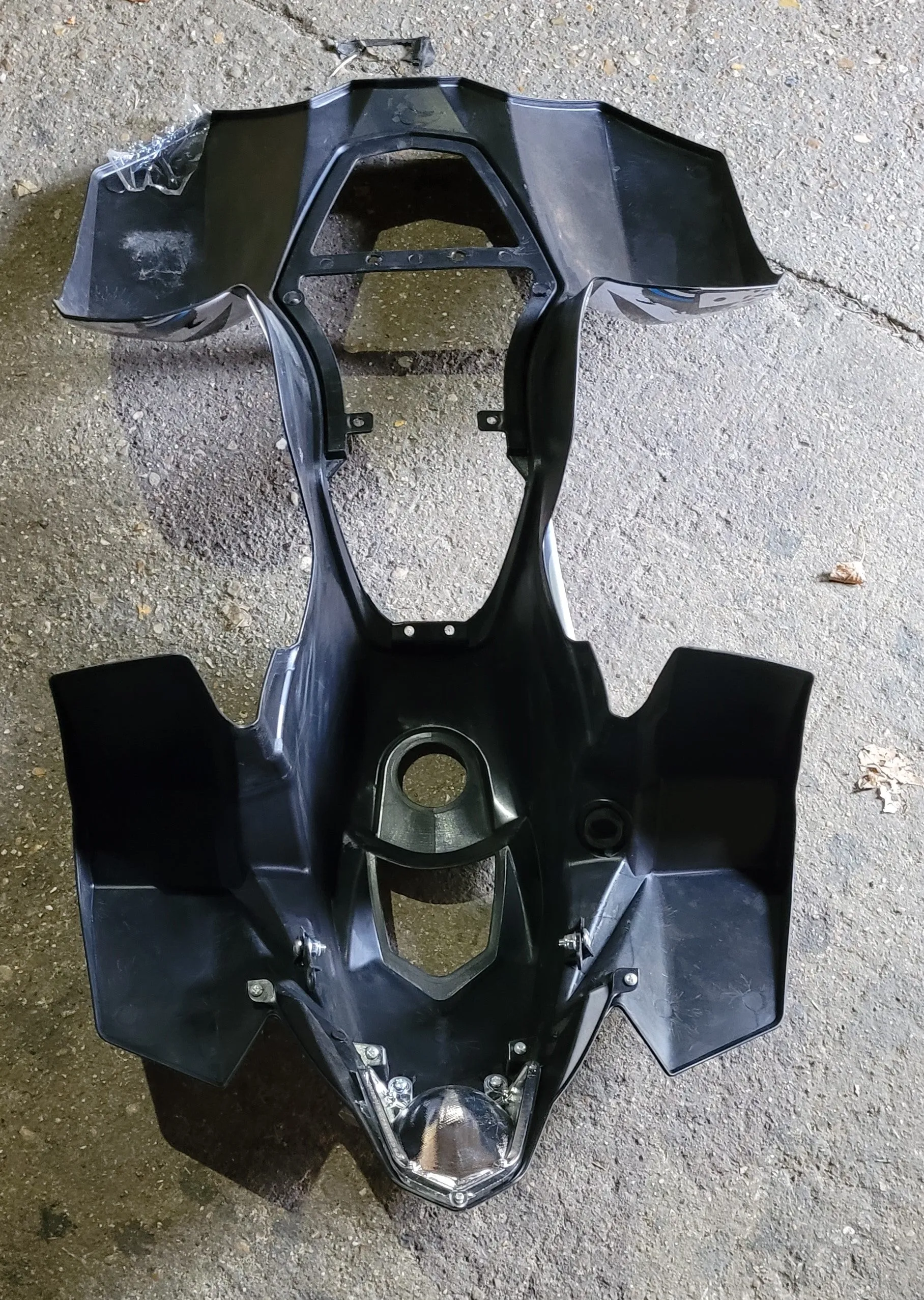 FMQ24 BLACK / BLUE 49CC MINI QUAD ATV BIKE FAIRING PLASTICS & FRONT LIGHT