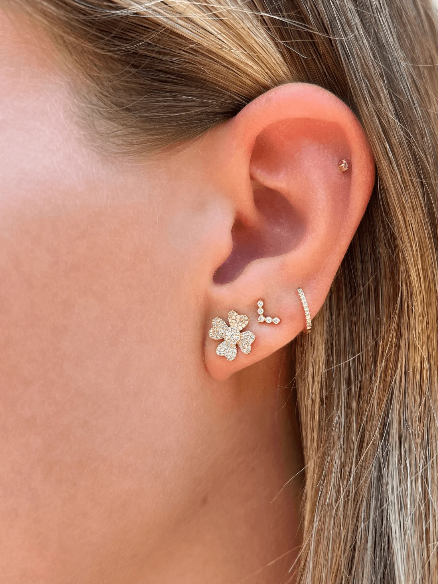 Francis Flower Stud Earrings 14K