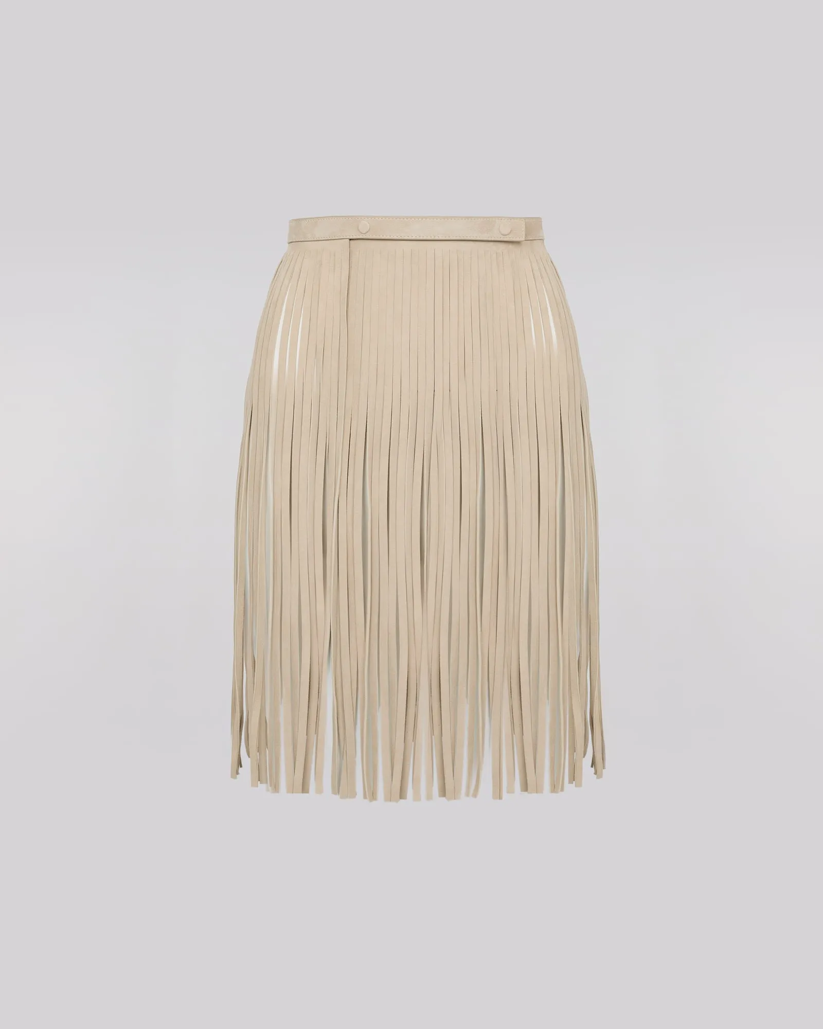 Fringed belt in double-sided velour lamb leather