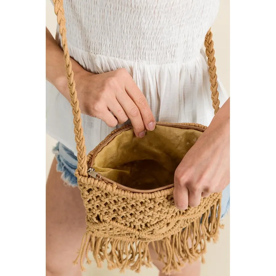 Fringed Crossbody Handbag