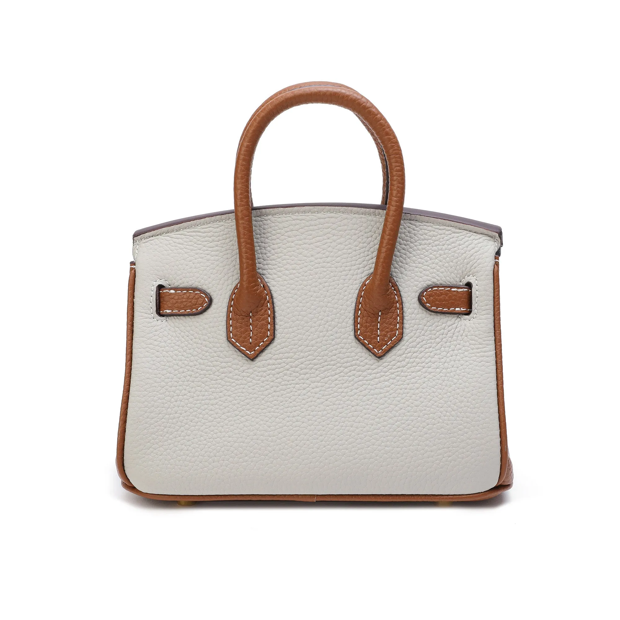 Full-Grain Leather Mini Satchel/ Shoulder Bag