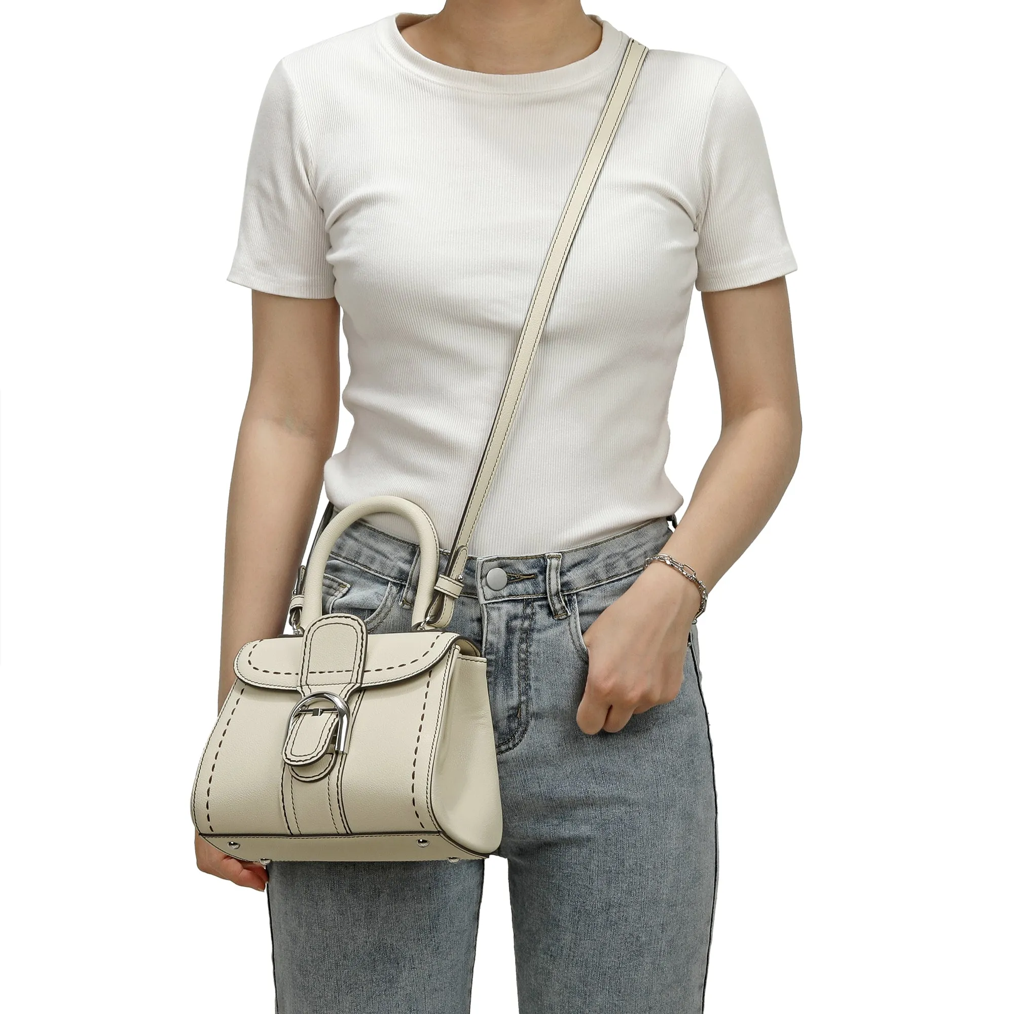 Full-Grain Leather Satchel/Shoulder Bag