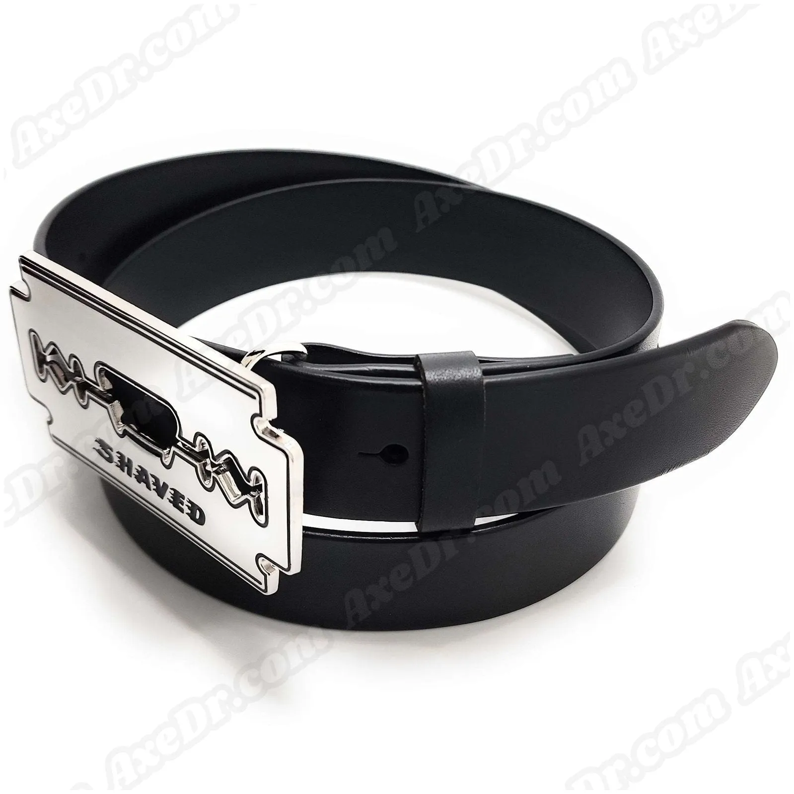Funny SHAVED Razor Belt Genuine Leather Bottle Opener Belt Buckle