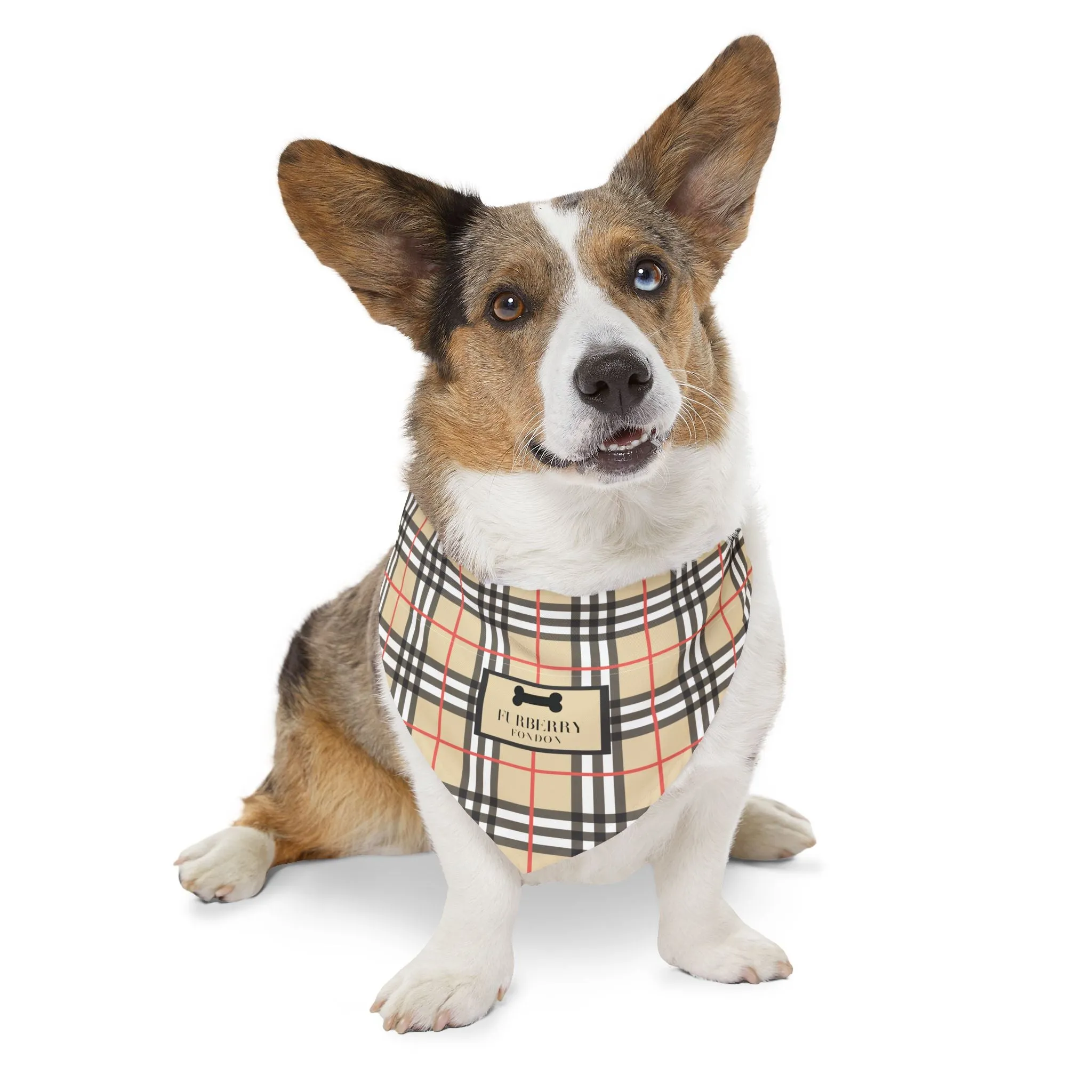 Furberry Faux-Designer Pet Bandana Collar