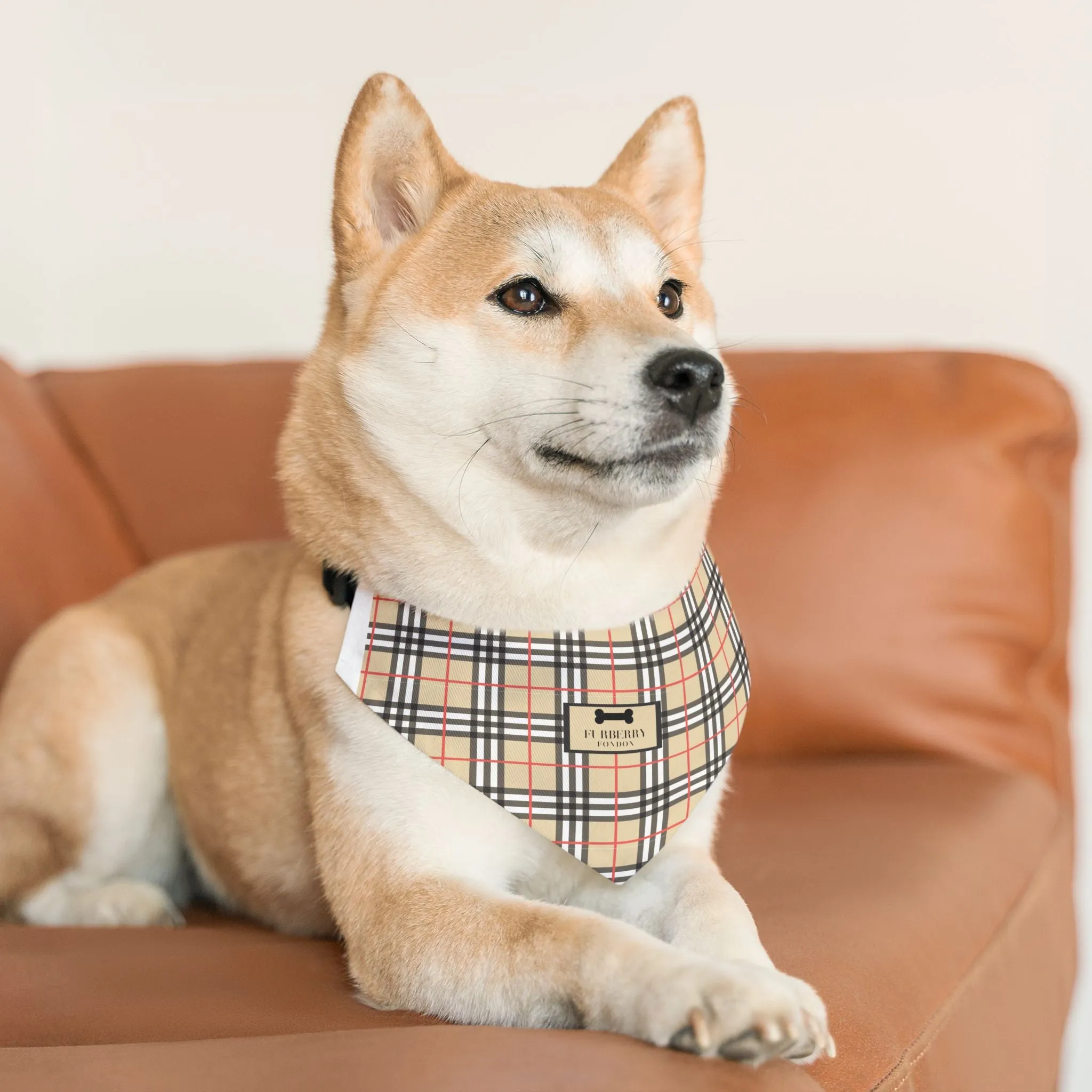 Furberry Faux-Designer Pet Bandana Collar