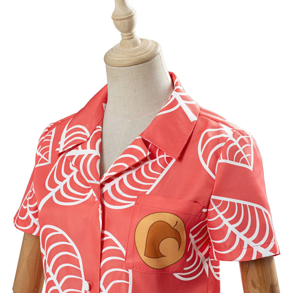 Game Animal Crossing Top Isabelle  Women Short Sleeve Shirts Cosplay Costume