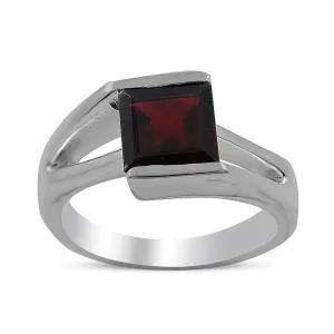 Garnet Gemstone Designer Sterling Silver Ring