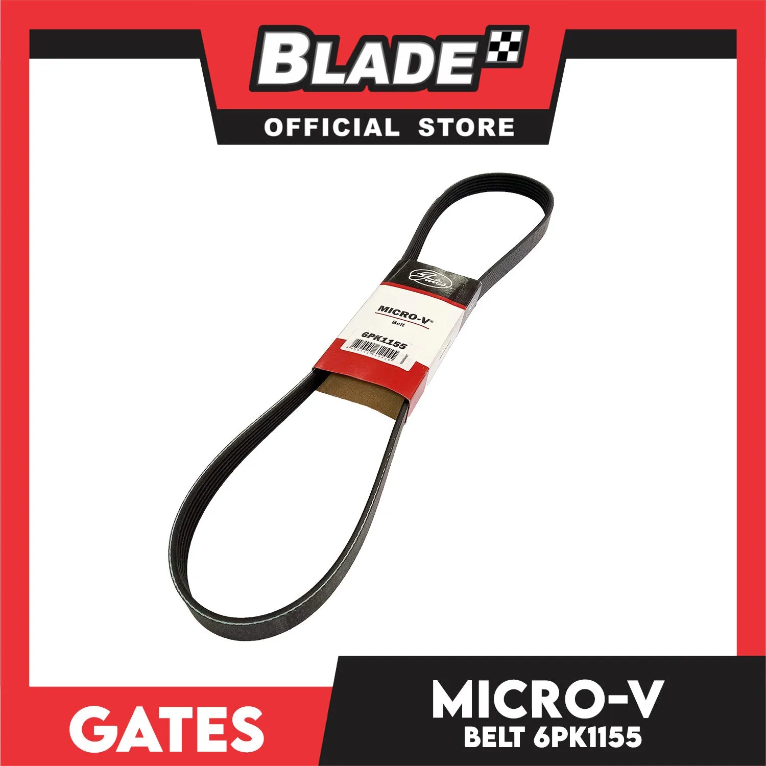 Gates Automotive Micro-V Fan Belt 6PK1155 For Toyota and Mercedes-Benz