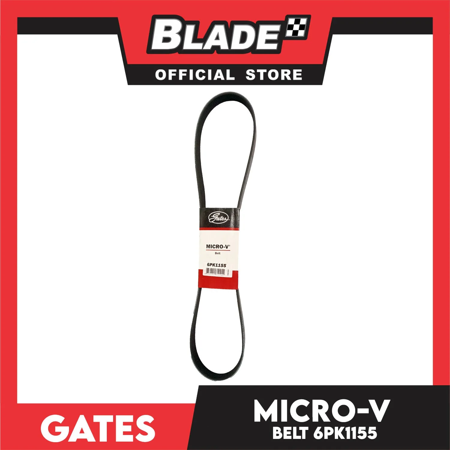 Gates Automotive Micro-V Fan Belt 6PK1155 For Toyota and Mercedes-Benz