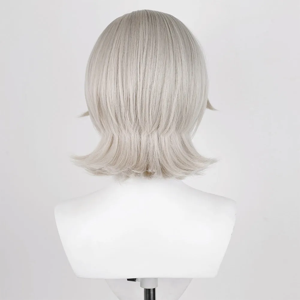 Genshin Impact Lyney Game Character Cosplay Grey Wig Heat Resistant Synthetic Hair Props