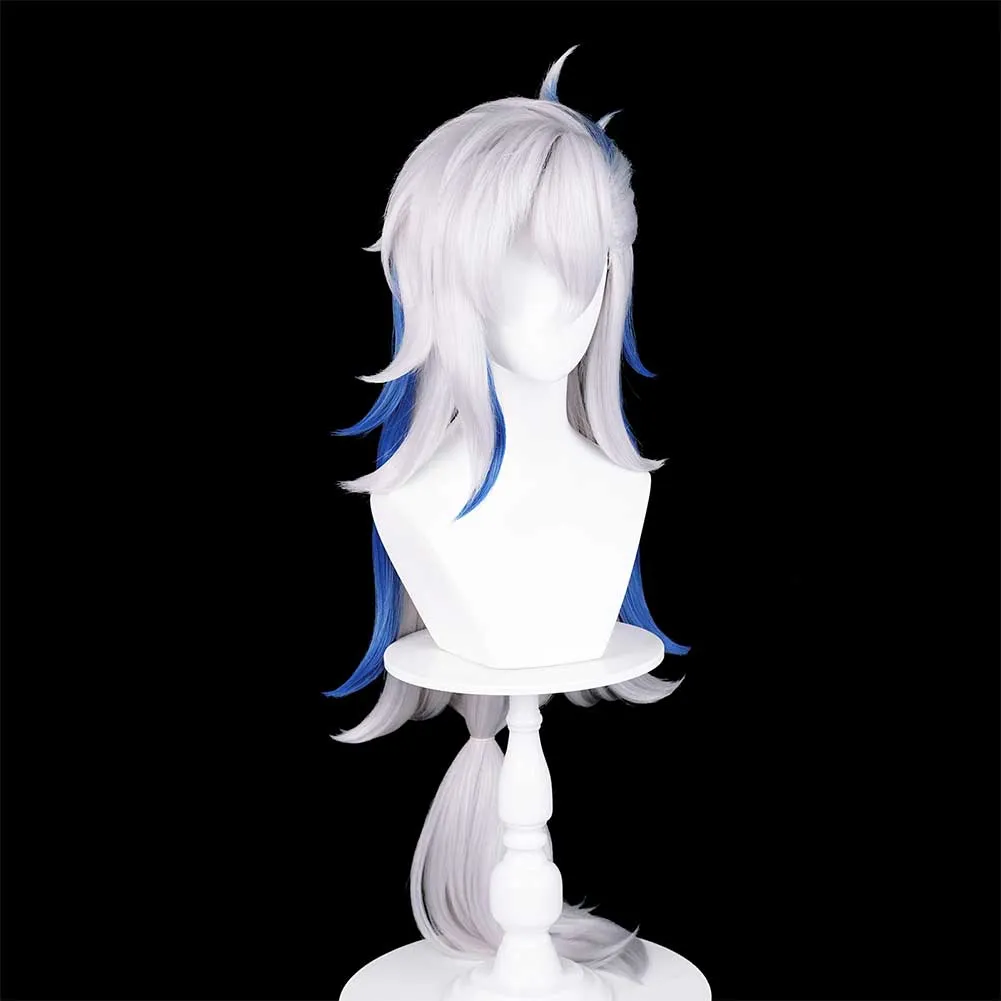 Genshin Impact Neuvillette Game Character Cosplay White Wig Heat Resistant Synthetic Hair Props