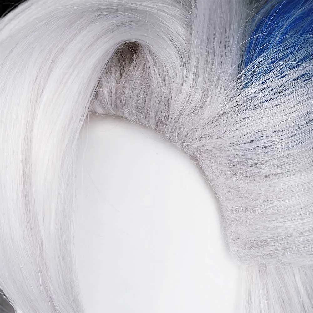 Genshin Impact Neuvillette Game Character Cosplay White Wig Heat Resistant Synthetic Hair Props