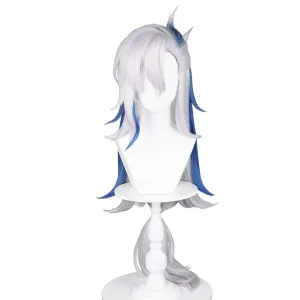 Genshin Impact Neuvillette Game Character Cosplay White Wig Heat Resistant Synthetic Hair Props