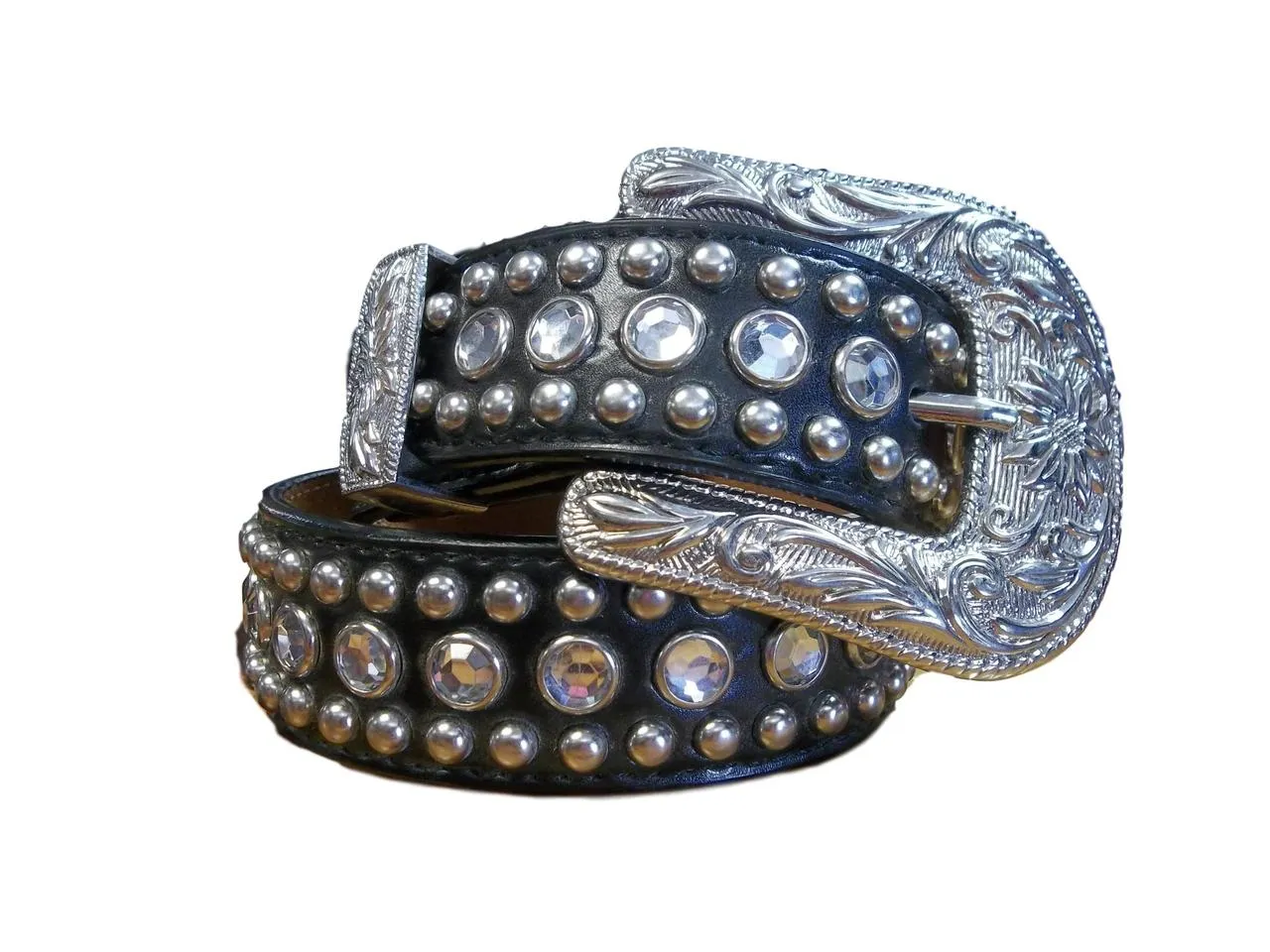 Girls Black Bling Belt