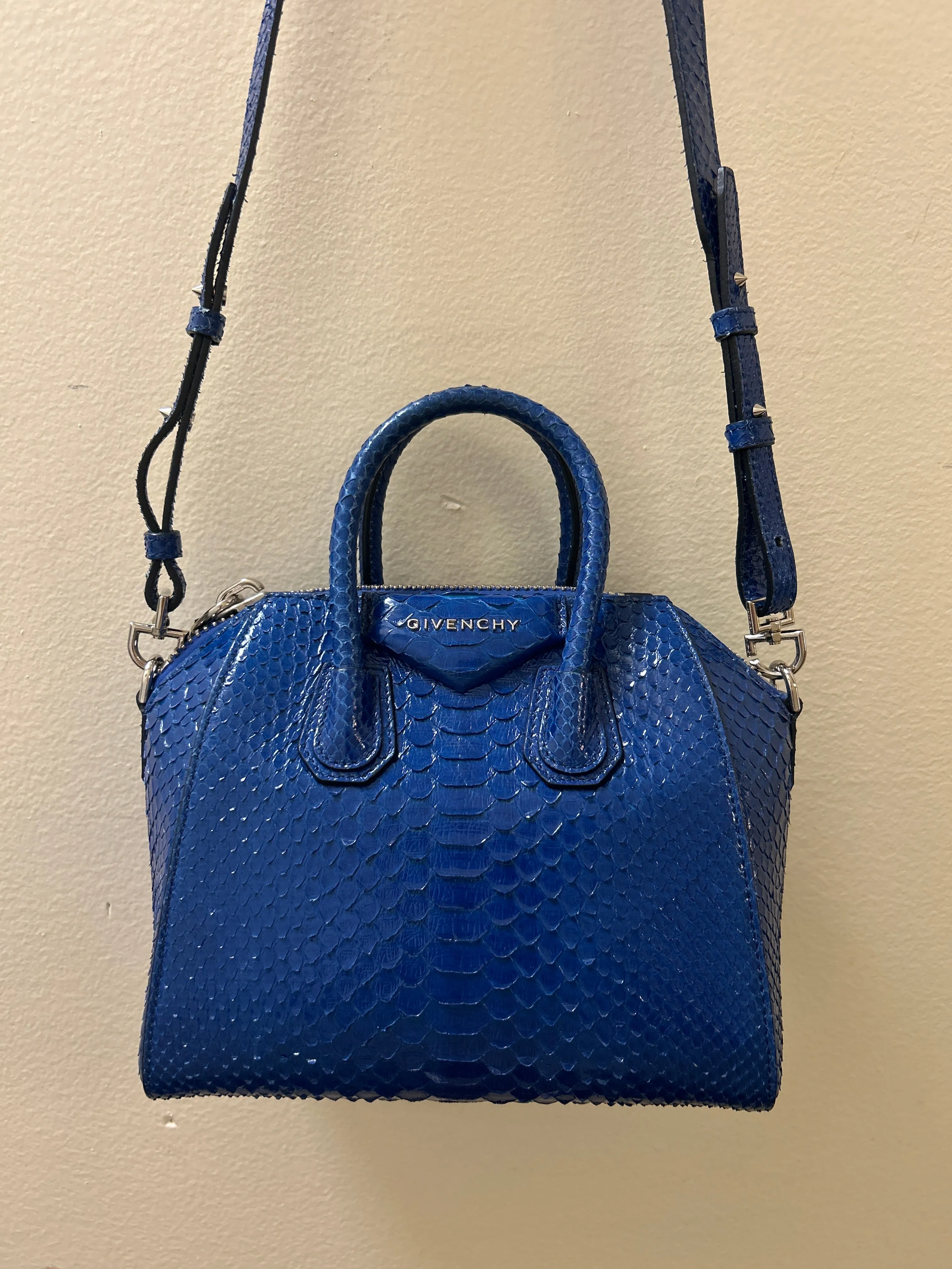 Givenchy Bag, Blue Python Antigona Mini Satchel Bag