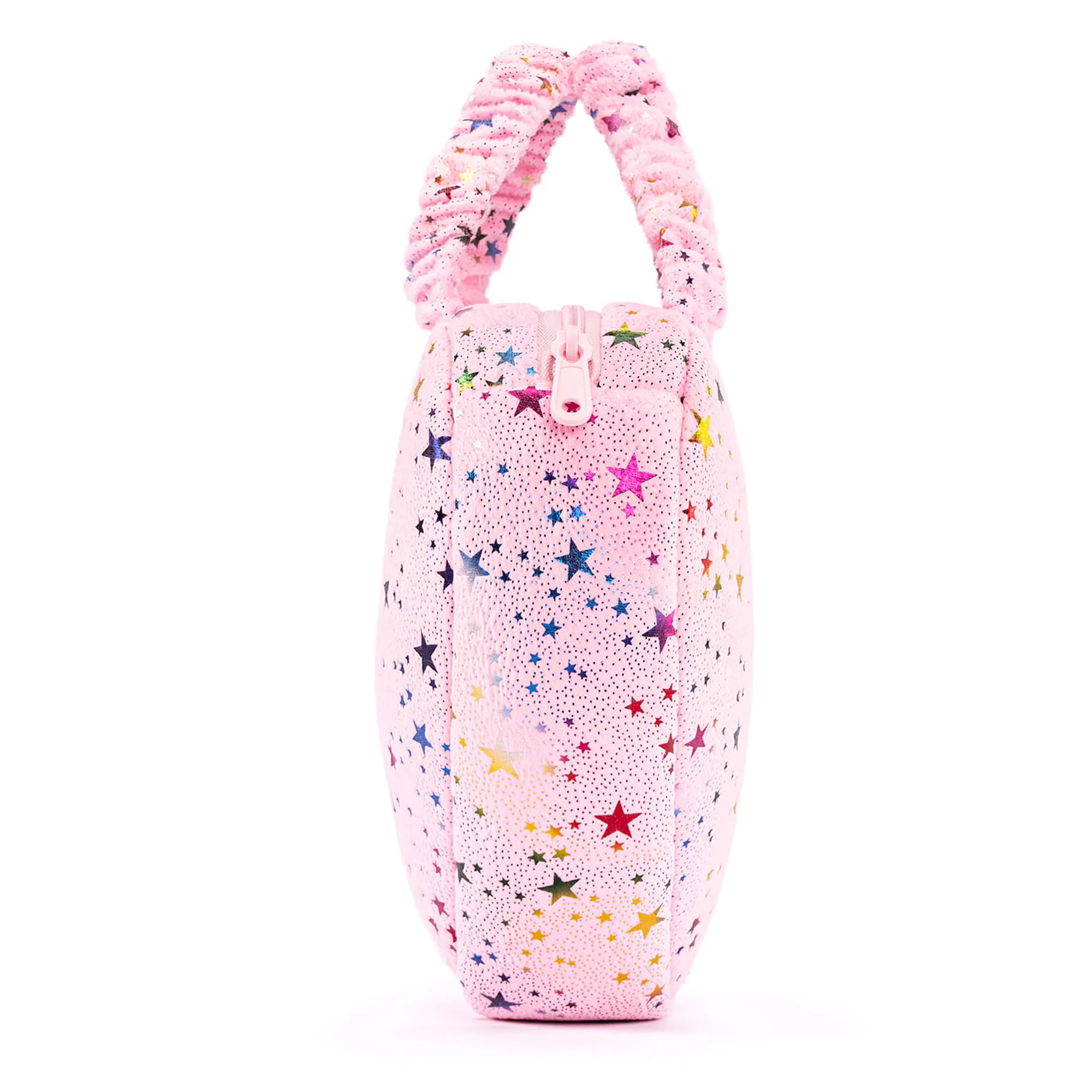 Gloveleya 6-inch Baby Girls Plush Purse Hand Bag Baby Girl Gifts Bronzing Stars Handbag Love Heart Shaped Pink
