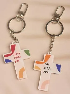 God Bless You & Loves You {Acrylic Keychain}