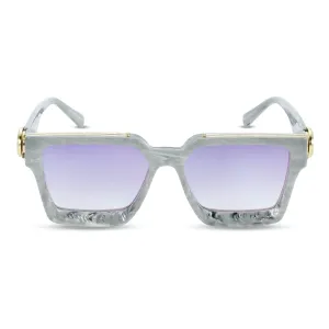 Gold Gods The Virgils Sunglasses - Blue Gradient w/ Red Flash