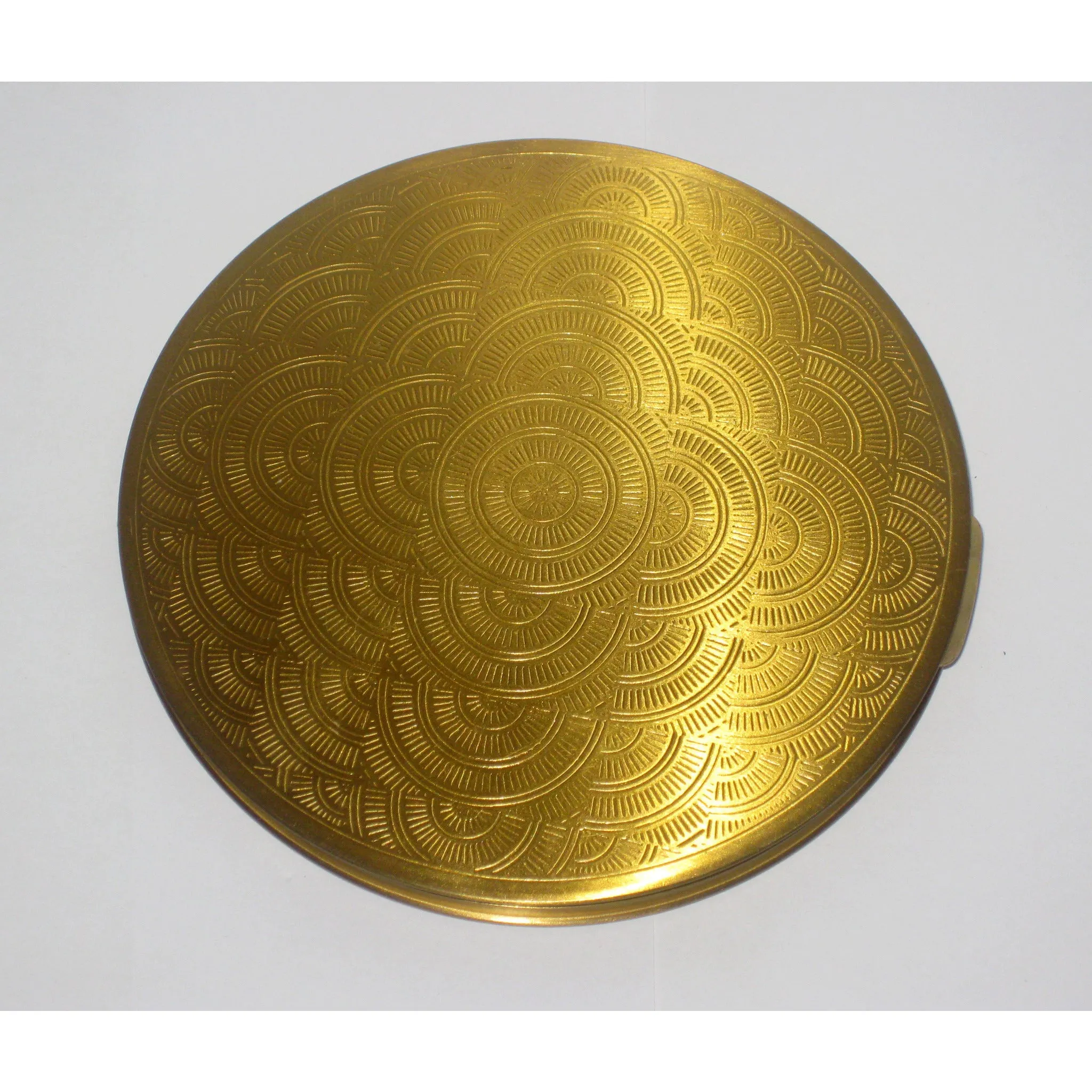 Goldtone Floral Compact By Stratton